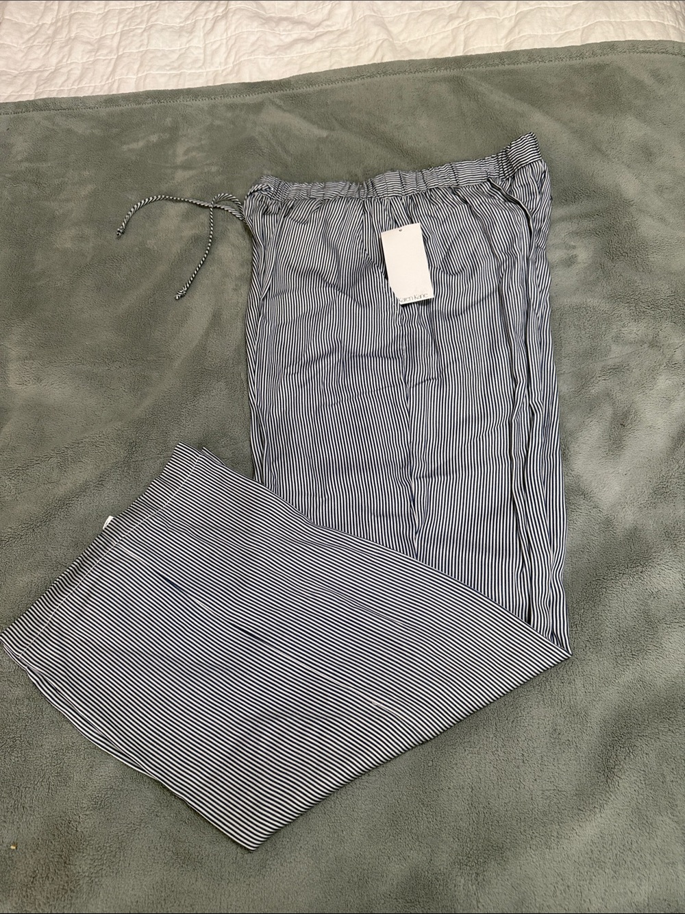 Karen Kane Navy and White Pinstripe Lounge Pants